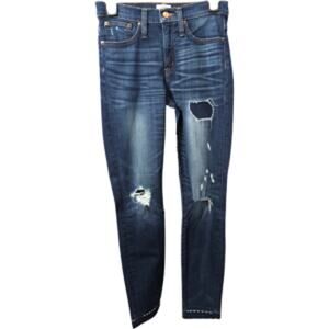 J Crew Lookout High Rise Skinny Ripped Cuff Jeans Size 2